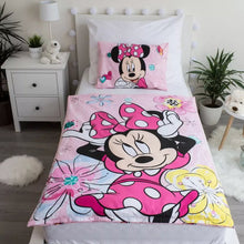 Charger l&#39;image dans la galerie, Minnie Mouse Baby Dekbedovertrek Bloemen - 100 x 135 cm + 40 x 60 cm
