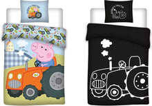 Charger l&#39;image dans la galerie, Peppa Pig Dekbedovertrek Traktor - Glow in the Dark - 140 x 200 cm + 70 x 90 cm
