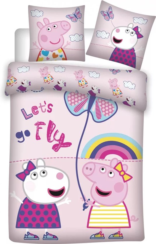 Peppa Pig Baby Dekbedovertrek Lets Go Fly - 100 x 135 cm + 40 x 60 cm