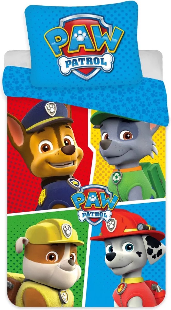 Paw Patrol Baby Dekbedovertrek 4 figuren - 100 x 135 cm + 40 x 60 cm