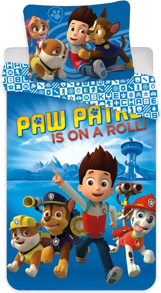 Paw Patrol Baby Dekbedovertrek Is on a Roll! - 100 x 135 cm + 40 x 60 cm