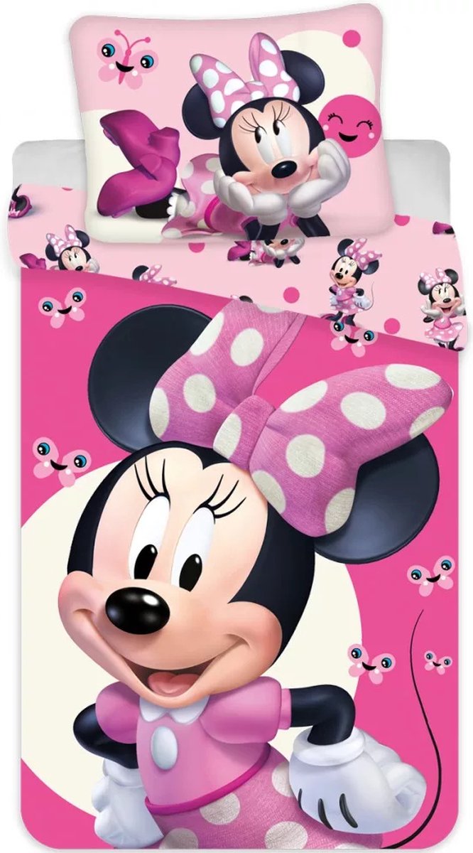 Minnie Mouse Baby Dekbedovertrek Vlinders - 100 x 135 cm + 40 x 60 cm