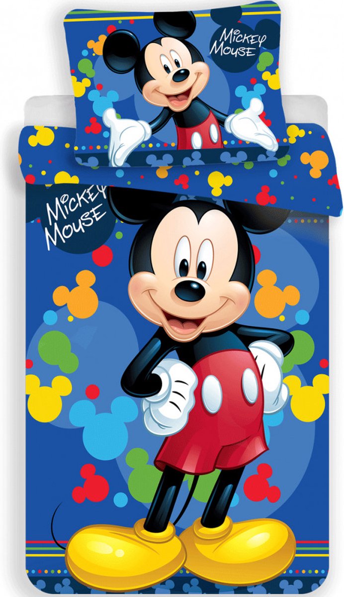 Mickey, Mickey Mouse - Dekbedovertrek - Eenpersoons - 140 x 200 cm - Katoen