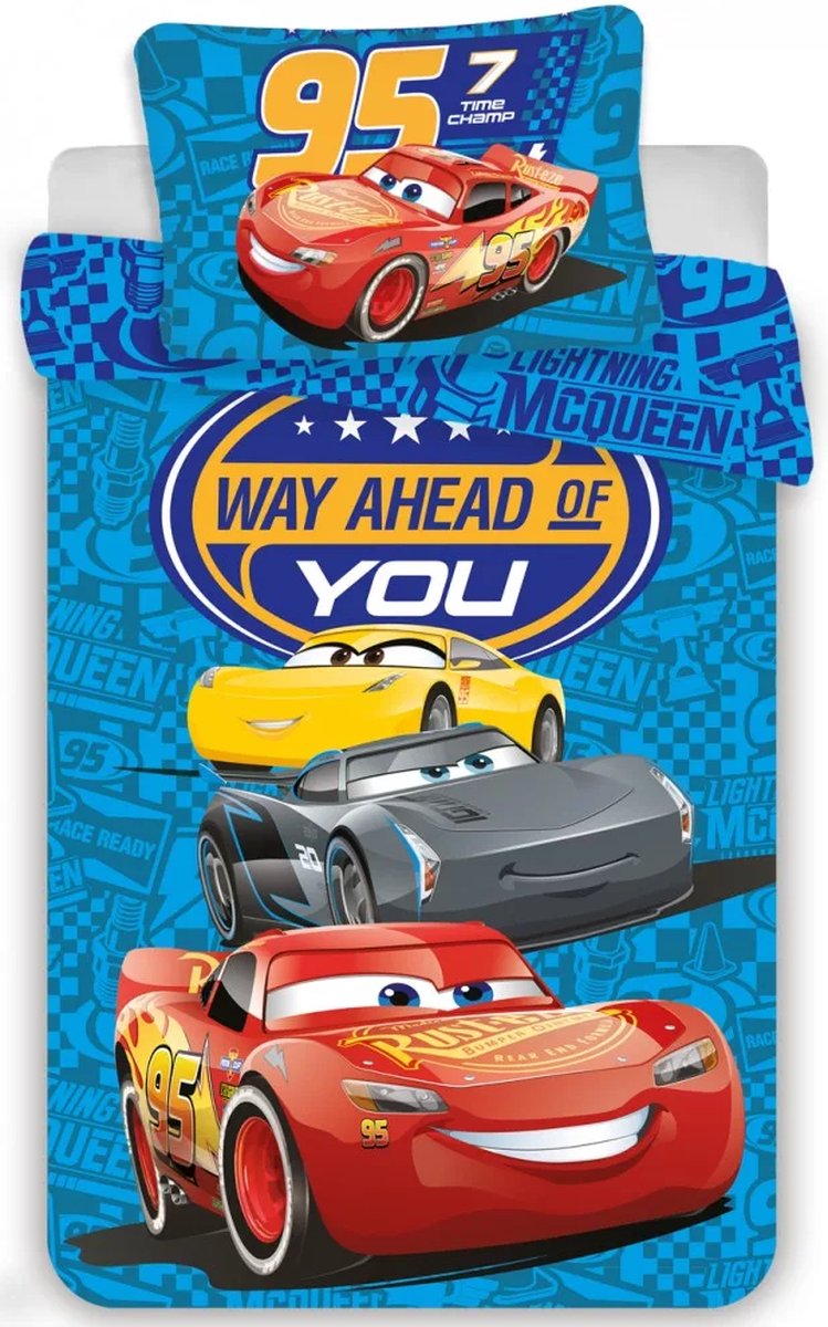 Disney Cars 3 Baby Dekbedovertrek Way Ahead of You - 100 x 135 cm + 40 x 60 cm