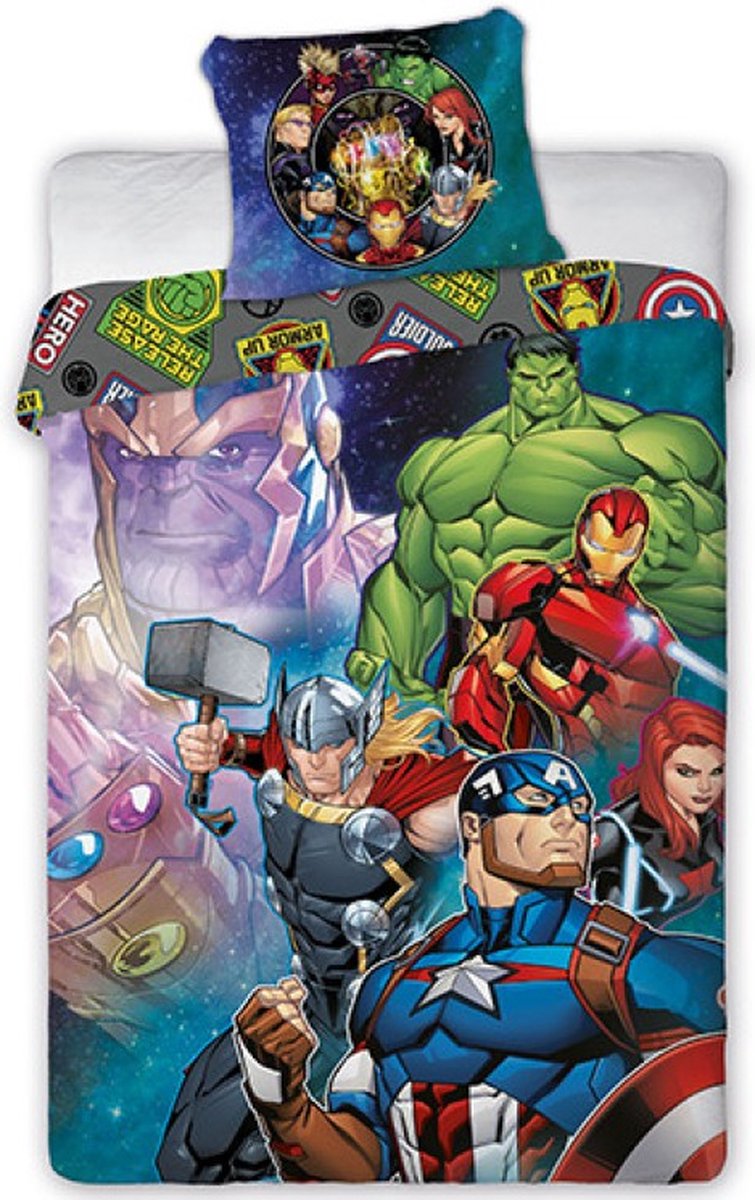 Marvel Avengers, Assemble - Dekbedovertrek - Eenpersoons - 140 x 200 cm - Katoen