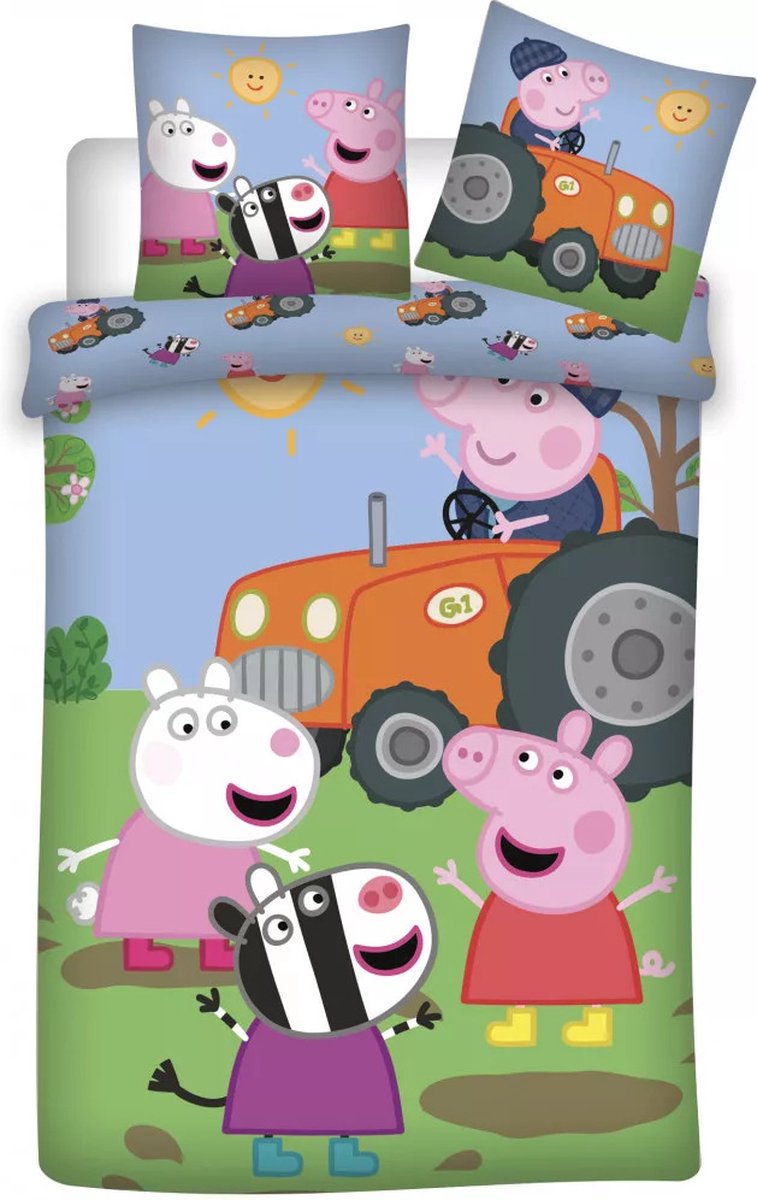 Peppa Pig Baby Dekbedovertrek Modder Spelen - 100 x 135 cm + 40 x 60 cm