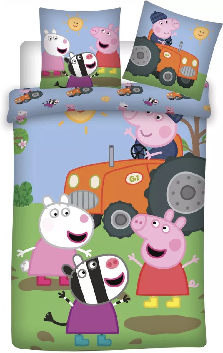 Peppa Pig Dekbedovertrek Modder Spelen - 140 x 200 cm + 70 x 90 cm