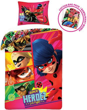 Afbeelding in Gallery-weergave laden, Miraculous Ladybug Dekbedovertrek Super Heroez - 140 x 200 cm + 70 x 90 cm
