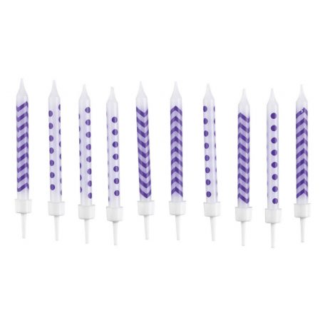 Purple Spiral Cake kaars set 10 stuks